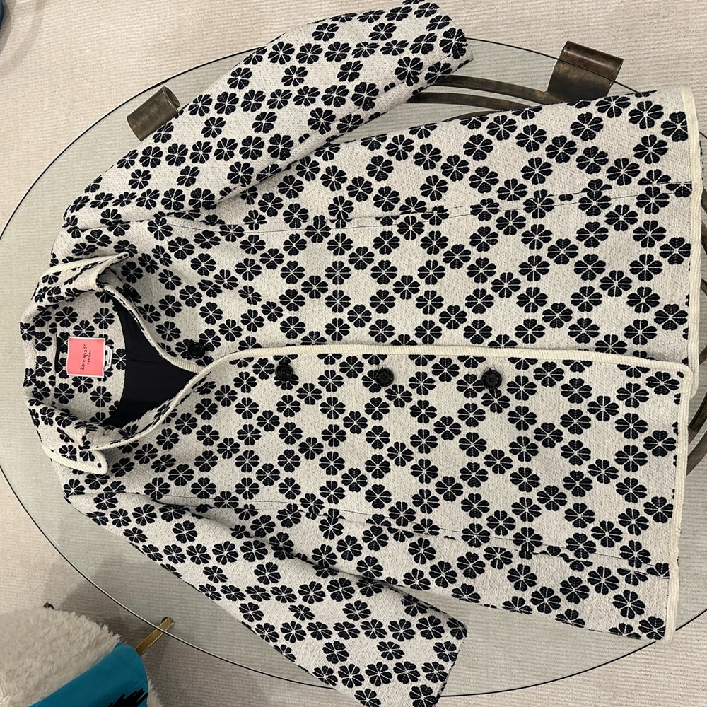 Kate Spade Black Floral on Cream Coat - Picture 6 of 8
